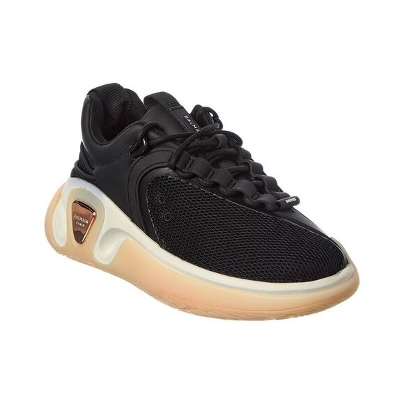 Balmain Runner Leather & Mesh Sneaker Black